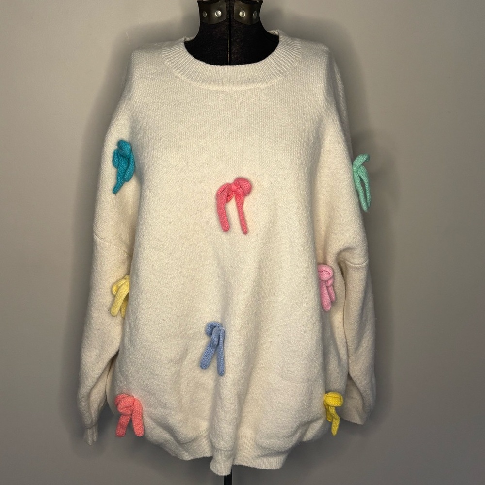 🎀CIDER🎀 Colorful Bow Sweater
